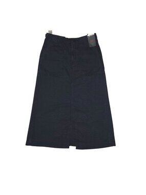Levis Premium 32.5" Length Denim Skirt Black Cotton Stretch W29 Back Slit